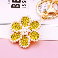 Korean Style Flower Metal Diamond Women's Bag Pendant Keychain main image 6