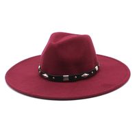 Unisex Vintage Style Solid Color Flat Eaves Fedora Hat sku image 7