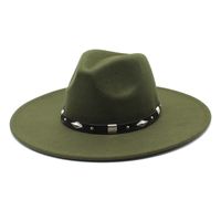 Unisex Vintage Style Solid Color Flat Eaves Fedora Hat sku image 11