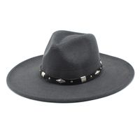 Unisex Vintage Style Solid Color Flat Eaves Fedora Hat sku image 15