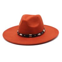 Unisex Vintage Style Solid Color Flat Eaves Fedora Hat sku image 19