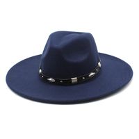 Unisex Vintage Style Solid Color Flat Eaves Fedora Hat main image 1