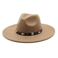 Unisex Vintage Style Solid Color Flat Eaves Fedora Hat sku image 21