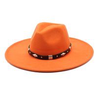 Unisex Vintage Style Solid Color Flat Eaves Fedora Hat sku image 18