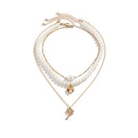 Style Simple Cocotier Coquille Perle D'imitation Alliage Incruster Strass Femmes Collier main image 3