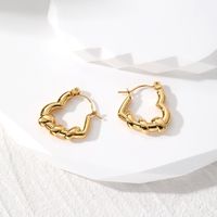 1 Pair Vintage Style Simple Style Classic Style Pentagram Heart Shape Rectangle Stainless Steel Hoop Earrings sku image 1