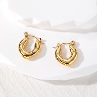 1 Par Estilo Vintage Estilo Simple Estilo Clásico Pentagrama Forma De Corazón Rectángulo Acero Inoxidable Pendientes De Aro sku image 3