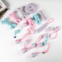 Cute Geometric Molar Long Lasting Tooth Cleaning Woven Ball Dogs Pet Cotton Rope Toy main image 1