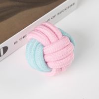Cute Geometric Molar Long Lasting Tooth Cleaning Woven Ball Dogs Pet Cotton Rope Toy sku image 1