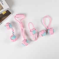 Cute Geometric Molar Long Lasting Tooth Cleaning Woven Ball Dogs Pet Cotton Rope Toy main image 3