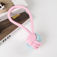 Cute Geometric Molar Long Lasting Tooth Cleaning Woven Ball Dogs Pet Cotton Rope Toy sku image 2