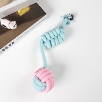 Cute Geometric Molar Long Lasting Tooth Cleaning Woven Ball Dogs Pet Cotton Rope Toy sku image 8