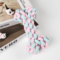 Cute Geometric Molar Long Lasting Tooth Cleaning Woven Ball Dogs Pet Cotton Rope Toy sku image 13