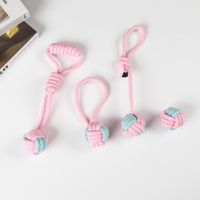 Cute Geometric Molar Long Lasting Tooth Cleaning Woven Ball Dogs Pet Cotton Rope Toy sku image 18