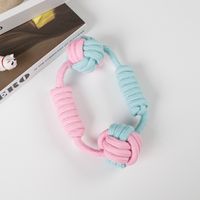 Cute Geometric Molar Long Lasting Tooth Cleaning Woven Ball Dogs Pet Cotton Rope Toy sku image 15