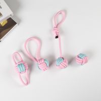 Cute Geometric Molar Long Lasting Tooth Cleaning Woven Ball Dogs Pet Cotton Rope Toy sku image 17