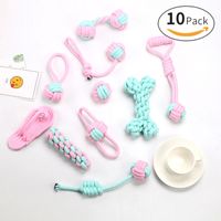 Cute Geometric Molar Long Lasting Tooth Cleaning Woven Ball Dogs Pet Cotton Rope Toy sku image 29