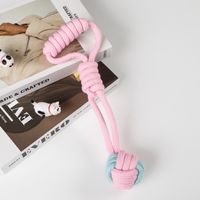 Cute Geometric Molar Long Lasting Tooth Cleaning Woven Ball Dogs Pet Cotton Rope Toy sku image 10