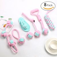 Cute Geometric Molar Long Lasting Tooth Cleaning Woven Ball Dogs Pet Cotton Rope Toy sku image 28