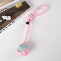 Cute Geometric Molar Long Lasting Tooth Cleaning Woven Ball Dogs Pet Cotton Rope Toy sku image 3