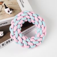 Cute Geometric Molar Long Lasting Tooth Cleaning Woven Ball Dogs Pet Cotton Rope Toy sku image 16