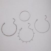 4 Pieces Vacation Star Alloy Beaded Buckle Chain Women's Anklet main image 10