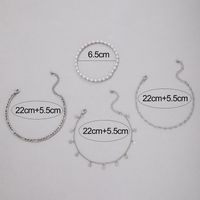 4 Pieces Vacation Star Alloy Beaded Buckle Chain Women's Anklet main image 11