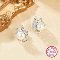 Elegant Sweet Flower Sterling Silver Hollow Out Zircon White Gold Plated Women's Rings Earrings Necklace main image 5