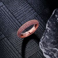 Copper K Gold Plated Rhodium Plated Hip-Hop Simple Style Plating Inlay Round Zircon Rings main image 2
