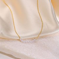 Élégant Style Simple Géométrique Alliage De Cuivre Perlé Placage Incruster Perles Artificielles Femmes Collier main image 5