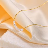 Élégant Style Simple Géométrique Alliage De Cuivre Perlé Placage Incruster Perles Artificielles Femmes Collier main image 8