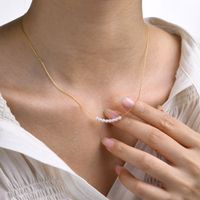 Elegant Einfacher Stil Geometrisch Kupferlegierung Perlen Überzug Inlay Künstliche Perlen Frau Halskette main image 3