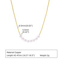 Élégant Style Simple Géométrique Alliage De Cuivre Perlé Placage Incruster Perles Artificielles Femmes Collier main image 2