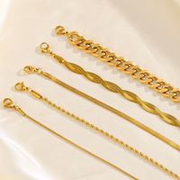 IG Style Simple Style Twist 304 Stainless Steel 18K Gold Plated Bracelets In Bulk main image 3