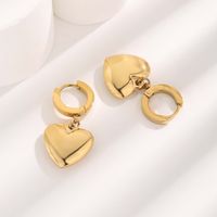1 Pair Fairy Style Glam Cute Heart Shape Flower Plating Inlay Titanium Steel Copper Shell Zircon Gold Plated Ear Studs main image 10