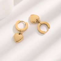 1 Pair Fairy Style Glam Cute Heart Shape Flower Plating Inlay Titanium Steel Copper Shell Zircon Gold Plated Ear Studs main image 3