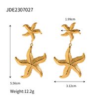 1 Pair Ig Style Vacation Starfish Plating Stainless Steel 18k Gold Plated Drop Earrings sku image 1