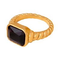 Retro Luxuriös Französische Art Geometrisch Herzform Kupfer Überzug Inlay Zirkon 18 Karat Vergoldet Offener Ring sku image 14