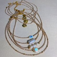Einfacher Stil Brief Rostfreier Stahl Hülse Perlen Überzug Halskette Mit Anhänger main image 6