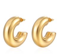 1 Paar Mode Einfarbig Überzug Rostfreier Stahl Vergoldet Ohrringe sku image 44