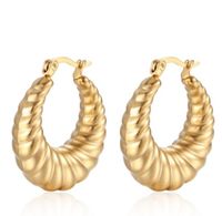 1 Pair Fashion Solid Color Plating Stainless Steel Gold Plated Earrings sku image 36