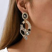 Retro Lady Water Droplets Rhinestone Tassel Inlay Artificial Gemstones Women's Drop Earrings main image 5