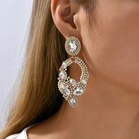 Retro Lady Water Droplets Rhinestone Tassel Inlay Artificial Gemstones Women's Drop Earrings main image 6