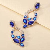Retro Lady Water Droplets Rhinestone Tassel Inlay Artificial Gemstones Women's Drop Earrings main image 9