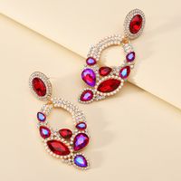 Retro Lady Water Droplets Rhinestone Tassel Inlay Artificial Gemstones Women's Drop Earrings main image 7