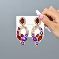 Retro Lady Water Droplets Rhinestone Tassel Inlay Artificial Gemstones Women's Drop Earrings sku image 3