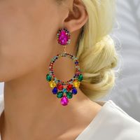 Retro Lady Geometric Rhinestone Inlay Artificial Gemstones Women's Drop Earrings main image 3