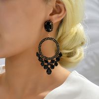 Retro Lady Geometric Rhinestone Inlay Artificial Gemstones Women's Drop Earrings main image 5