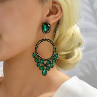 Retro Lady Geometric Rhinestone Inlay Artificial Gemstones Women's Drop Earrings main image 6