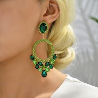 Retro Lady Geometric Rhinestone Inlay Artificial Gemstones Women's Drop Earrings main image 4